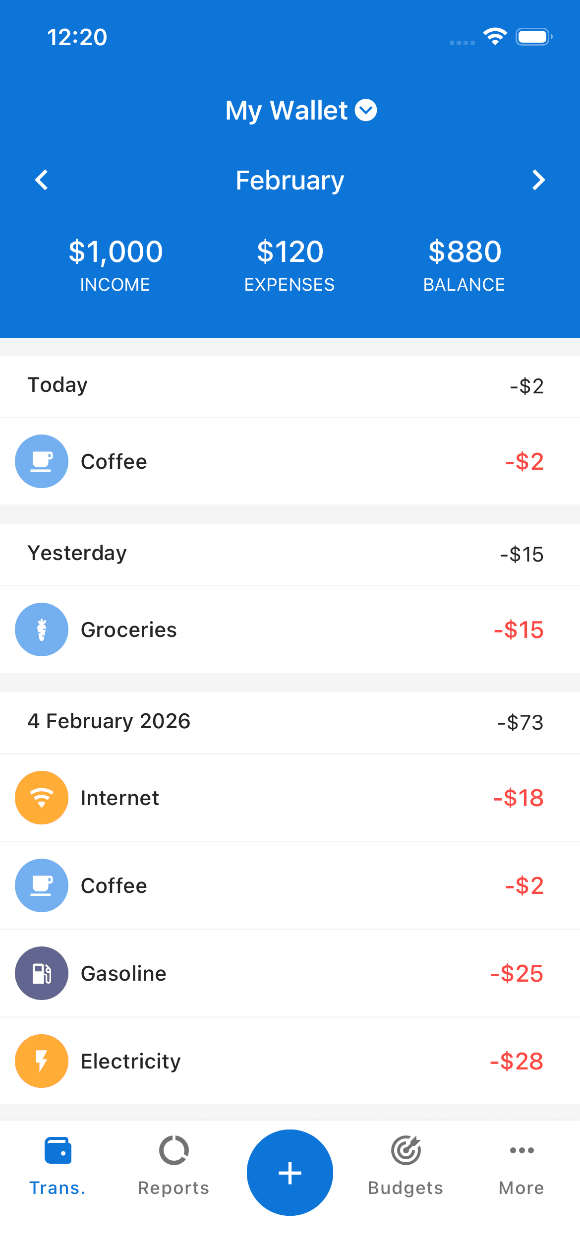 Spentify - Transaction Screen